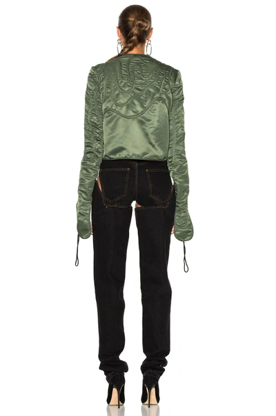 Shop Jw Anderson Cropped Corded Jacket In Green. In Military Green