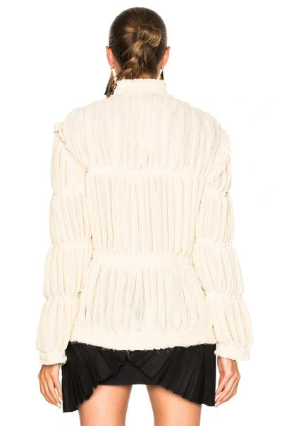 Shop Jw Anderson Pleated Gauze Jacket In Neutrals. In Calico