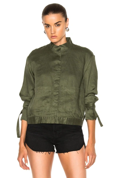 Shop Frame Denim New Jacket In Green. In Army