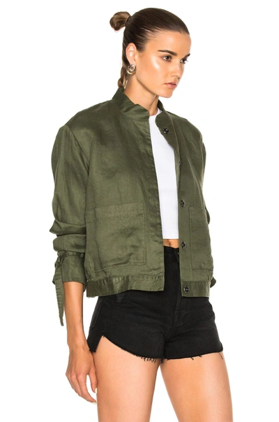 Shop Frame Denim New Jacket In Green. In Army