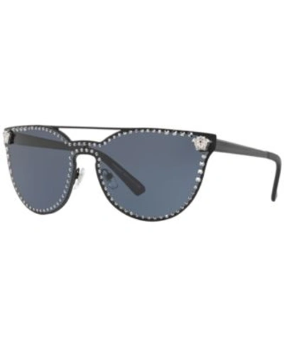 Shop Versace Sunglasses, Ve2177 In Black Matte/grey