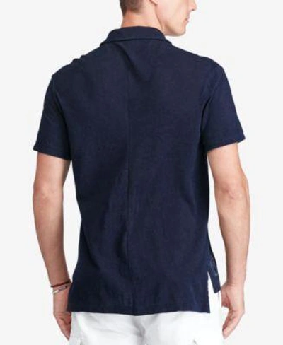 Shop Polo Ralph Lauren Men's Printed Featherweight Polo Shirt In Navy