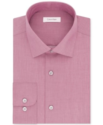 Shop Calvin Klein Steel Men&#039;s Classic-fit Non-iron Performance Solid Dress Shirt In Pink