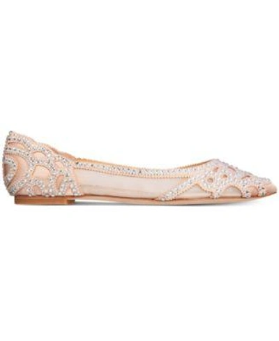 Shop Badgley Mischka Gigi Pointed-toe Evening Flats Women's Shoes In Ivory