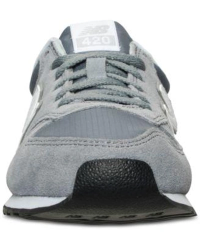 Shop New Balance Women's 420 Core Casual Sneakers From Finish Line In Gunmetal/white/silver Min