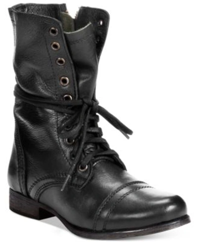 Shop Steve Madden Women's Troopa Lace-up Combat Boots In Black