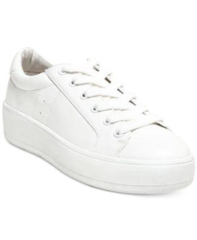 Shop Steve Madden Women's Bertie Lace-up Sneakers In White