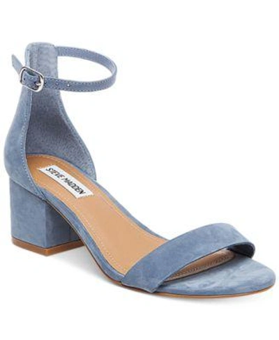 Shop Steve Madden Women's Irenee Two-piece Block-heel Sandals In Light Blue