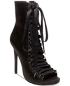 STEVE MADDEN FUEGO LACE-UP PEEP-TOE BOOTIES