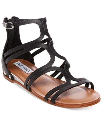 Steve Madden Women&#039;s Delta Gladiator Sandals In Black Leather