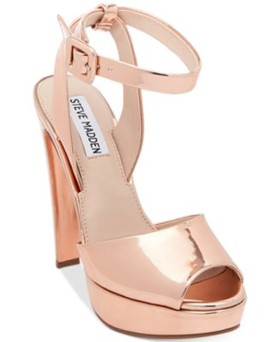 Steve Madden Women&#039;s Amber Two-piece Platform Sandals In Rose Gold