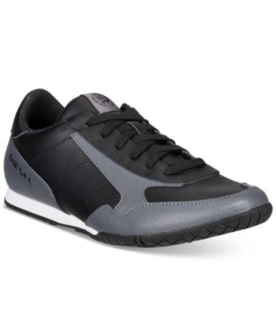 Diesel Men's Claw Action S-toclaw Leather Sneakers Men's Shoes In Black/grey