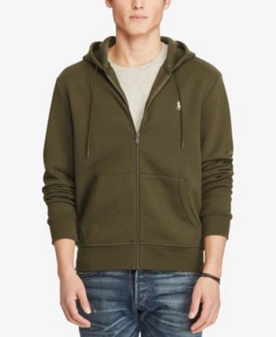 Polo Ralph Lauren Men's Double-knit Full-zip Hoodie, Created For Macy's In Company Olive