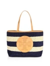 TORY BURCH Perforated-Logo Straw Tote