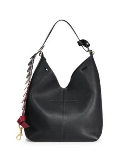 Shop Anya Hindmarch Small Leather Hobo Bag In Black