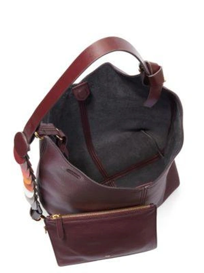 Shop Anya Hindmarch Small Leather Hobo Bag In Claret