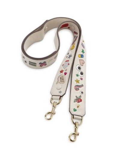 Anya Hindmarch Multiple Patterned Leather Guitar Strap In Chalk