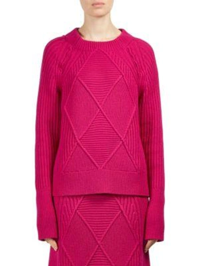 Shop Kenzo Cowlneck Wool Sweater In Deep Fuchsia