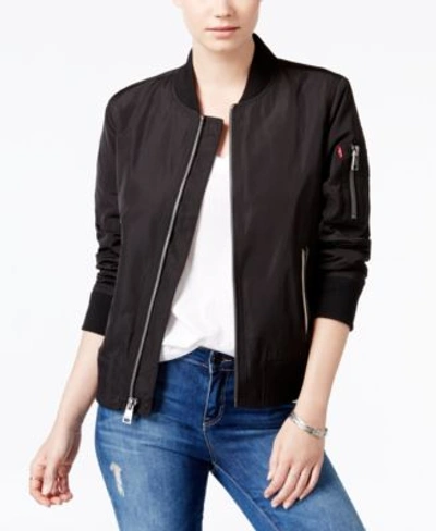 Levi's Women's Zip-detail Bomber Jacket In Black | ModeSens