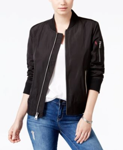 Levi's Women's Lightweight Zip-detail Bomber Jacket In Black