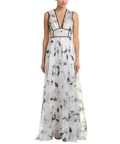 Lela Rose Silk-lined Gown In Grey