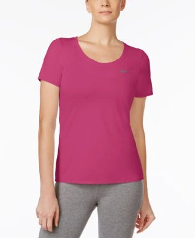 Shop Nike Dry Legend Scoop Neck Training Top In Vivid Pink