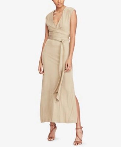 Polo Ralph Lauren Jersey Wrap Dress In Eco Khaki