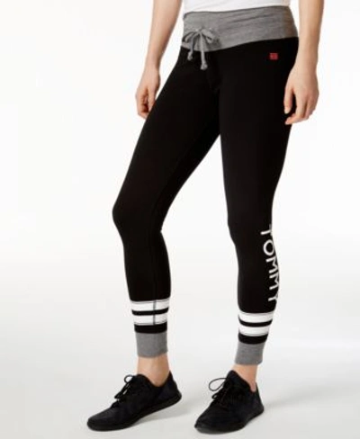 Tommy Hilfiger Sport Logo Leggings, A Macy's Exclusive In Black