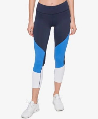 Tommy Hilfiger Sport Colorblocked Cropped Leggings, A Macy&#039;s Exclusive  In Midnight Combo