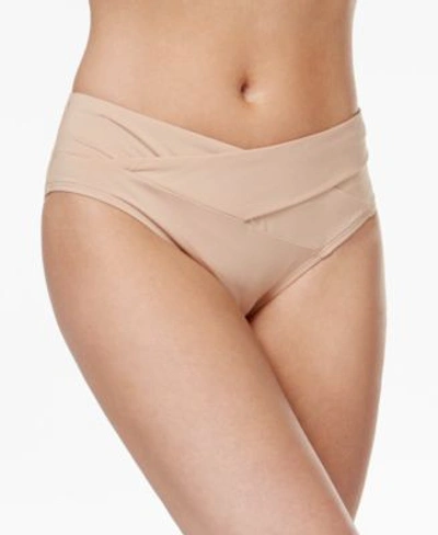 Kenneth Cole Sexy Solids Crossover Hipster Bikini Bottoms In Sand