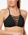 KENNETH COLE Kenneth Cole Sexy Solids Strappy High-Neck Bikini Top