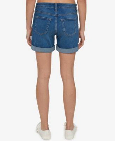 Shop Tommy Hilfiger Women's Th Flex Cuffed Denim Shorts In White