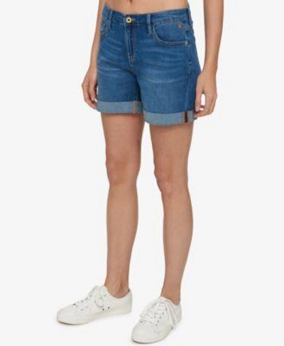 Tommy Hilfiger Th Flex Plus Size Cuffed Denim Shorts, Created For Macy's In White