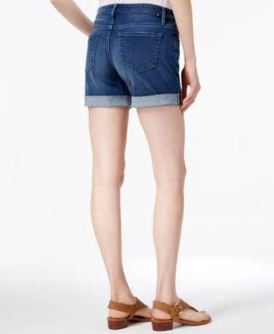 Tommy Hilfiger Th Flex Plus Size Cuffed Denim Shorts, Created For Macy's In White