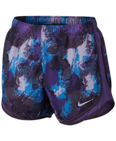 Nike Dry Printed Tempo Running Shorts In Dark Raisin