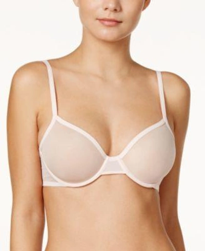 Shop Calvin Klein Sheer Marquisette Underwire Unlined Demi Bra Qf1680 In Nymph's Thigh
