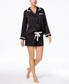 KATE SPADE kate spade new york Contrast-Trimmed Charmeuse Top And Shorts Pajama Set