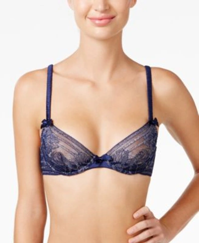 L'agent L&#039;agent By Agent Provocateur Siena Metallic-fiber Bra L145-18 In Navy/gold