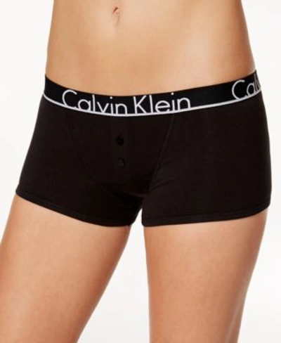 Calvin Klein Id Cotton Boyshort Qf1761 In Black