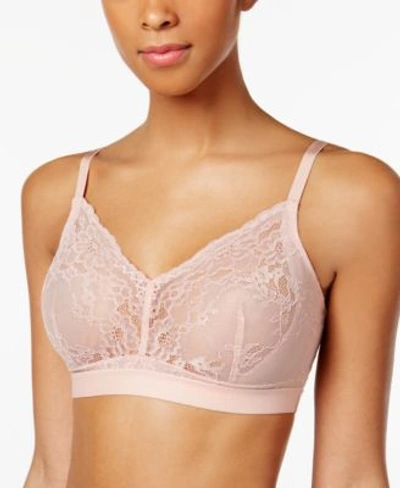 Shop Spanx Sheer Mesh Lace Bralette 10124r In Vintage Rose