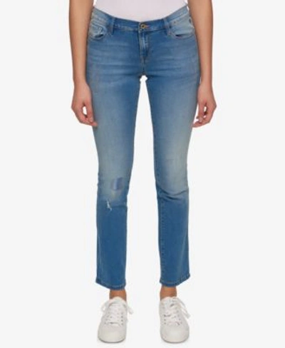 Tommy Hilfiger Greenwich Air Blue Wash Ripped Straight-leg Jeans, Only At Macy&#039;s