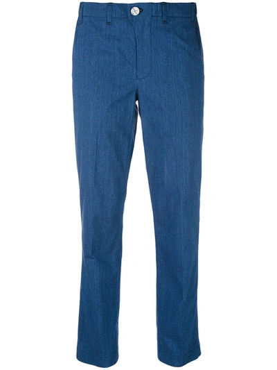 Julien David Regular Elasticated Trousers In Blue