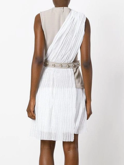 Shop Carven Paneled Belted Dress - White