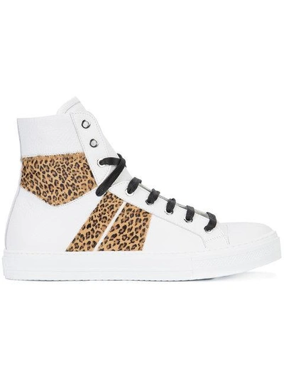 Shop Amiri Leopard Sunset High-top Sneakers In White