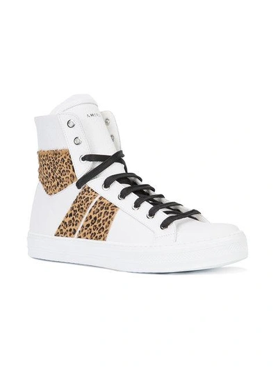Shop Amiri Leopard Sunset High-top Sneakers In White