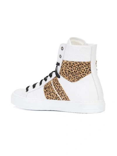 Shop Amiri Leopard Sunset High-top Sneakers In White