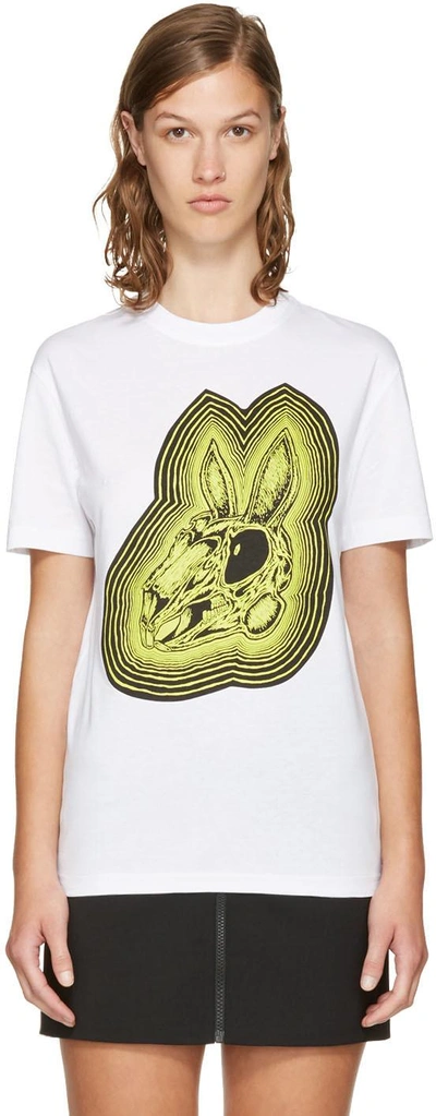 Shop Mcq By Alexander Mcqueen White 'bunny Be Here Now' T-shirt