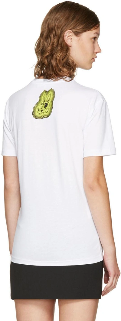 Shop Mcq By Alexander Mcqueen White 'bunny Be Here Now' T-shirt