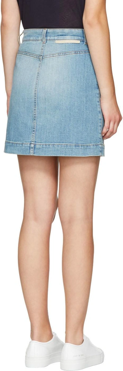 Shop Stella Mccartney Blue Denim Surf Patch Miniskirt