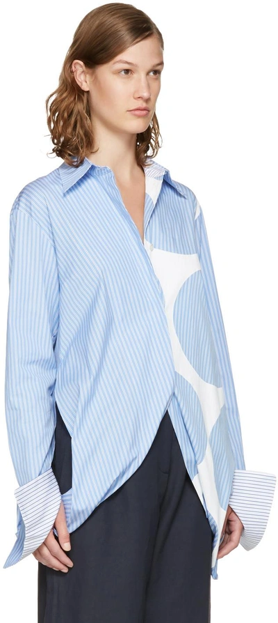 Shop Stella Mccartney Blue Striped Manuela Shirt In 4900 Sky Blue